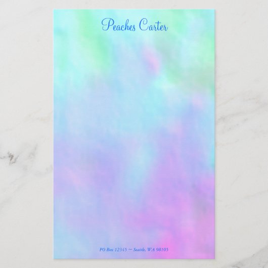 Blauw en Roze Digitaal Ontwerp Briefpapier (Voorkant)