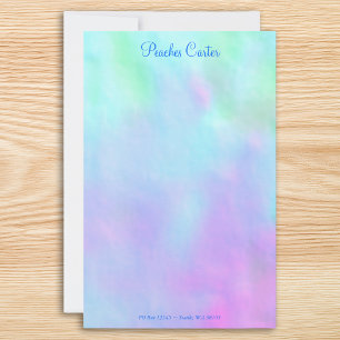 Blauw en Roze Digitaal Ontwerp Briefpapier