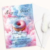 Blauw en Roze Donut Donut Smoke Geslacht onthullen Kaart