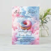 Blauw en Roze Donut Donut Smoke Geslacht onthullen Kaart (Staand voorkant)