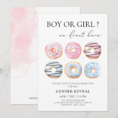 Blauw- en roze donuts Gender Reopenbaarmakingspart Kaart (Voorkant / Achterkant)