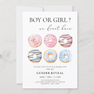 Blauw- en roze donuts Gender Reopenbaarmakingspart Kaart