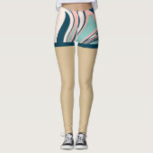 Blauw en roze fake shorts l Mode zomer Leggings (Voorkant)