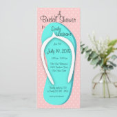 Blauw en Roze Flip Flop Vrijgezellenfeest Kaart (Staand voorkant)