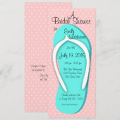 Blauw en Roze Flip Flop Vrijgezellenfeest Kaart (Voorkant / Achterkant)