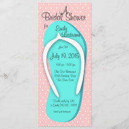 Blauw en Roze Flip Flop Vrijgezellenfeest Kaart