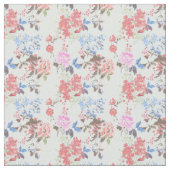 blauw en roze Floral Chintz Pattern Stof (Close Up)