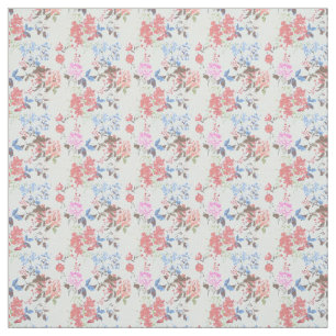  blauw en roze Floral Chintz Pattern Stof