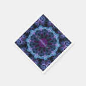 Blauw en roze Floral Fractal Napkins Servet (Hoek)