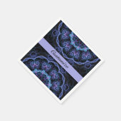 Blauw en roze Floral Fractal Pattern Napkins 2 Servetten (Hoek)