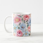 Blauw en roze Floral Koffiemok (Links)