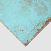 Blauw en roze Floral op de loskoppeling van Turquo Tissuepapier (Detail)