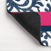 Blauw en roze Floral Pattern Muismat (Hoek)