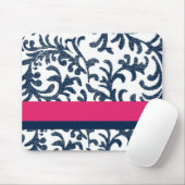 Blauw en roze Floral Pattern Muismat (Met muis)