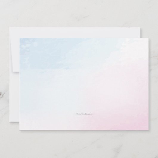 Blauw en roze Floral religieus Kaart (Achterkant)