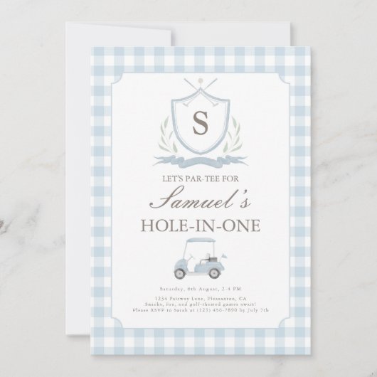 Blauw en roze gat in een verjaardagsuitnodiging kaart (Voorkant)