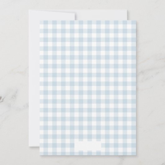 Blauw en roze gat in een verjaardagsuitnodiging kaart (Achterkant)