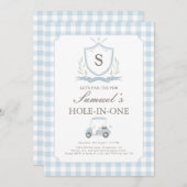 Blauw en roze gat in een verjaardagsuitnodiging kaart (Voorkant / Achterkant)