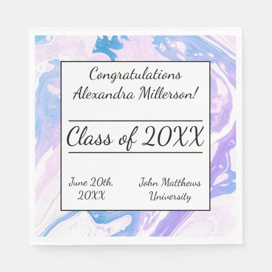 Blauw- en roze gekleurd papier voor kleurstof servet (Voorkant)