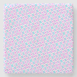 Blauw en roze gemarmerd stenen onderzetter