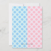 Blauw en roze gender reveal party kaart (Achterkant)