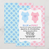 Blauw en roze gender reveal party kaart (Voorkant / Achterkant)