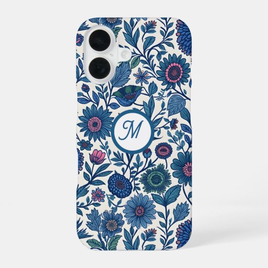 Blauw en Roze Genot iPhone 16 Hoesje (Achterkant)