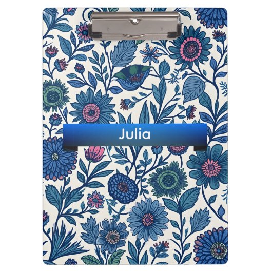 Blauw en Roze Genot Klembord (Voorkant)