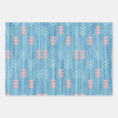 Blauw en Roze Geometrisch Abstract Inpakpapier Vel (Voorkant 3)