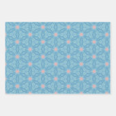 Blauw en Roze Geometrisch Abstract Inpakpapier Vel (Voorkant 2)