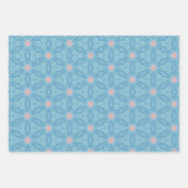 Blauw en Roze Geometrisch Abstract Inpakpapier Vel (Voorkant)