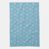 Blauw en Roze Geometrisch Abstract Theedoek (Verticaal)