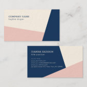 Blauw en roze geometrisch visitekaartje (Voorkant / Achterkant)