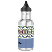 Blauw en roze gepatterd waterfles  (Rechts)