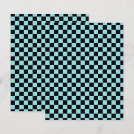 Blauw en roze geruit patroon ambachtelijk papier