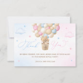 Blauw en Roze Geslacht onthullen Dank u Kaart (Voorkant)