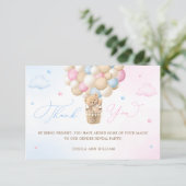 Blauw en Roze Geslacht onthullen Dank u Kaart (Staand voorkant)