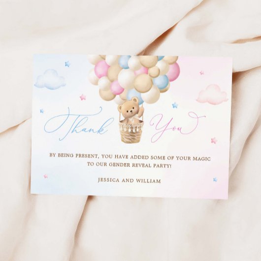 Blauw en Roze Geslacht onthullen Dank u Kaart