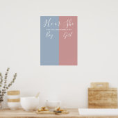 Blauw en roze geslacht onthullen stembord poster (Keuken)