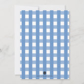 Blauw en roze Gingham Baby Q Kaart (Achterkant)
