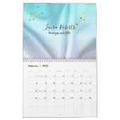 Blauw en roze glitter kalender (Feb 2026)