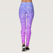 Blauw en roze glitterpatroon leggings (Achterkant)