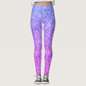 Blauw en roze glitterpatroon leggings (Voorkant)