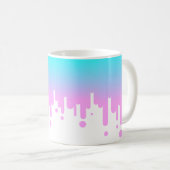 Blauw en Roze Gradient Dripping Koffiemok (Voorkant rechts)