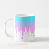 Blauw en Roze Gradient Dripping Koffiemok (Links)