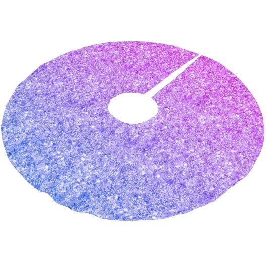Blauw en roze gradiënt glitterpatroon kerstboom rok (Gekanteld)