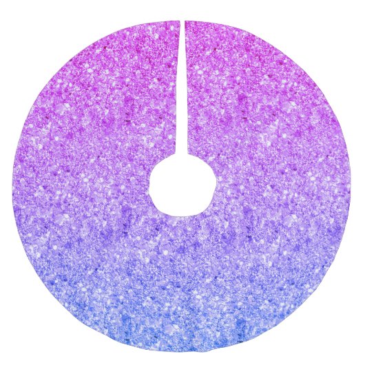 Blauw en roze gradiënt glitterpatroon kerstboom rok (Voorkant)