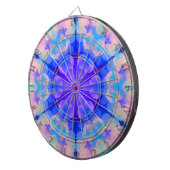 Blauw en roze gradiënt pasta-bundel kunst dartbord (Voorkant Rechts)