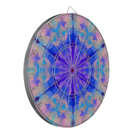 Blauw en roze gradiënt pasta-bundel kunst dartbord (Voorkant Links)