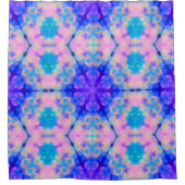 Blauw en roze gradiënt pasta-bundel kunst douchegordijn (Voorkant)